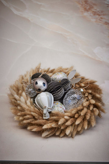 Parillia påskehare ophæng papir H12 cm mørk brun LENE BJERRE